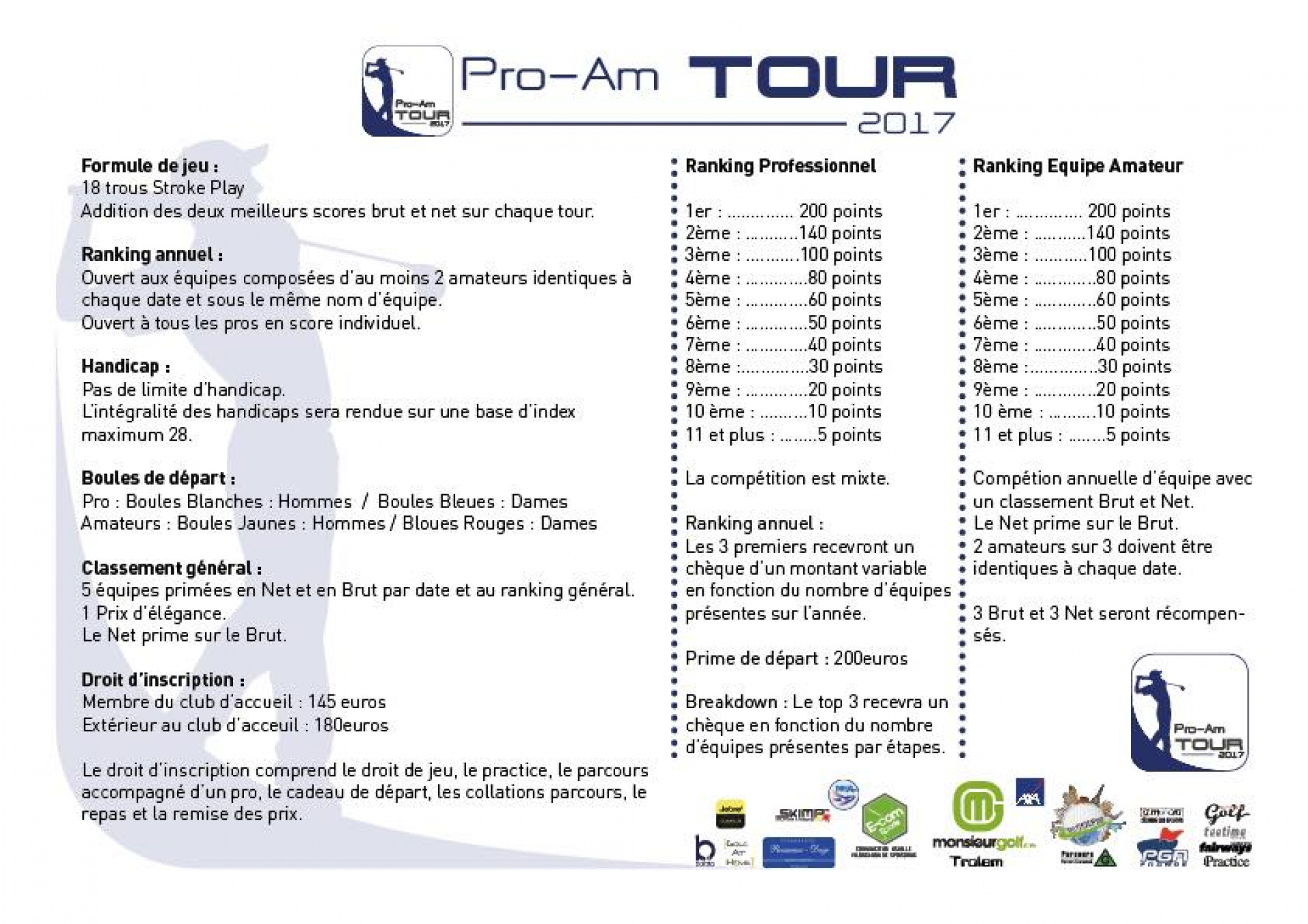 Réglement PROAM TOUR 2017